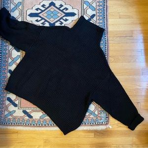 Free People Chunky Black Oversized Sweater